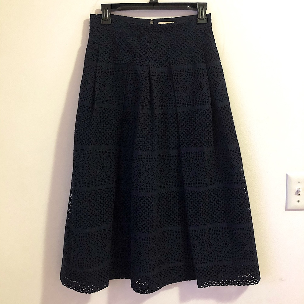 Navy midi skirt